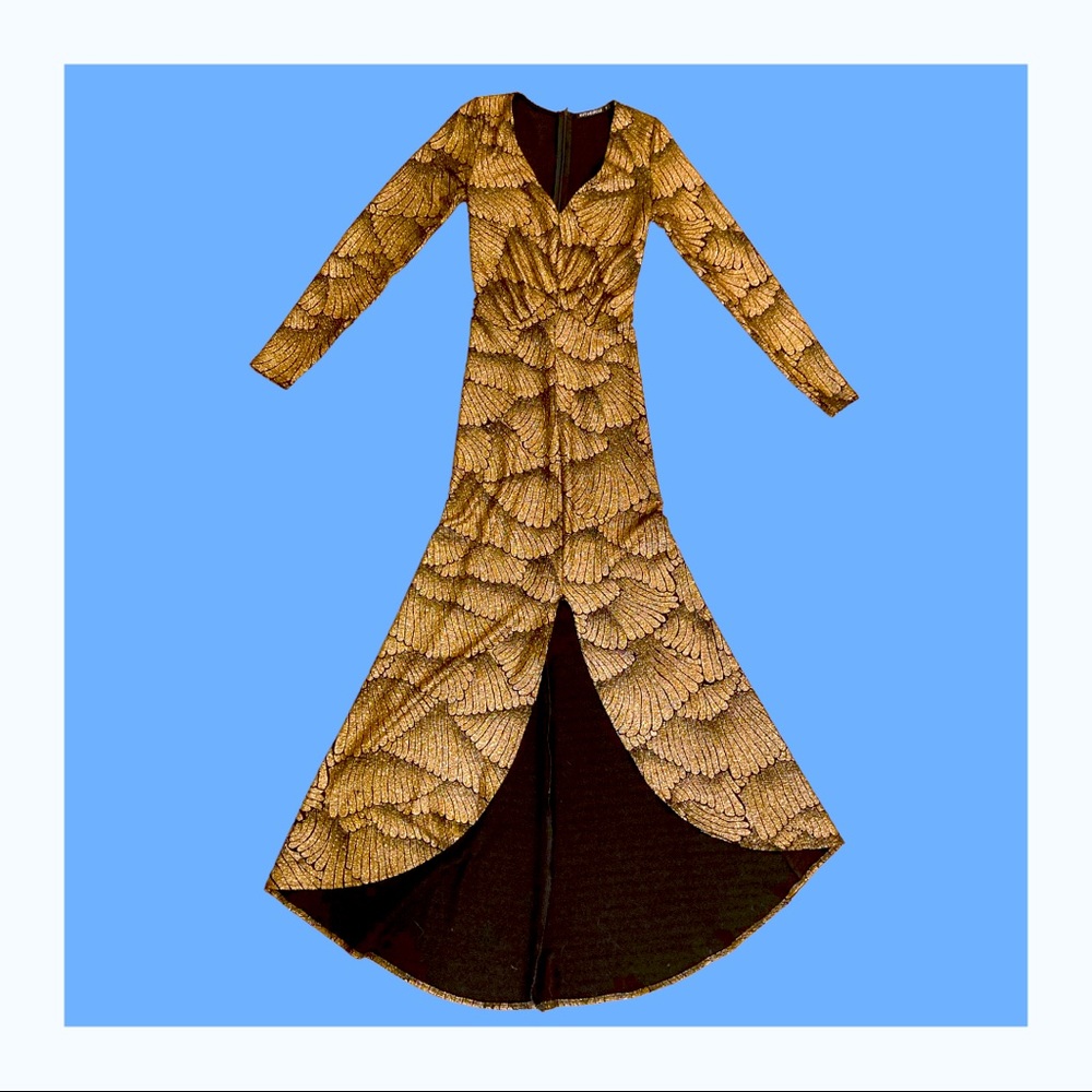 Golden & Black Art Deco Vibe style Long Dress. Perfect for New Year’Eve. Size S.